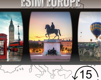 eSim New Europe 33 pays - Total 800 Mo/jour - 15 jours