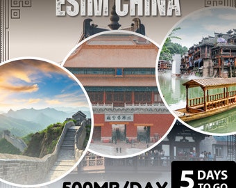 eSim China ( China Unicom), Hong Kong, Macao - Insgesamt 500MB/Tag - 5 Tage