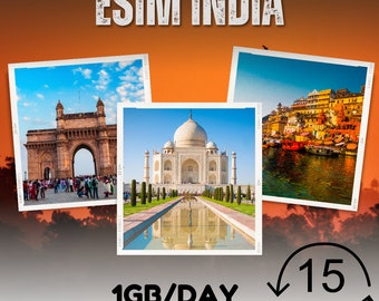 eSim India - Total 1GB/day - 15 days