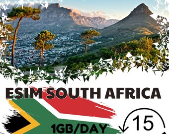 eSim Südafrika- 1GB/Tag - 15 Tage