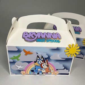 Blue Favor Box, Kid Birthday Box, Blue Dog Birthday, Custom Party, kid Decoration, Girls Birthday, Birthday Decor, Personalized Treat Box