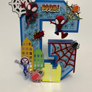 Spidey 3D Letter, 3D Letter, Birthday Decorations, Spidey Theme, Party Decoration, Spidey Amazing Friends, Spidey Centerpieces, Personalized