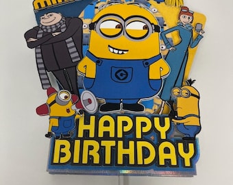 Minions Cake Topper, Despicable Me Cake Topper, Cumpleaños de Minions, Decoración de cumpleaños, Cumpleaños de niño, Fiesta de Minions, Fiesta de Despicable Me
