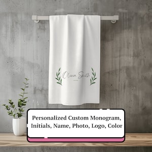 Custom Monogrammed Hand Towel for a Personalized, Beachy Bathroom Touch, Beach Bath Decor, bathroom decor, custom towel, beach towel