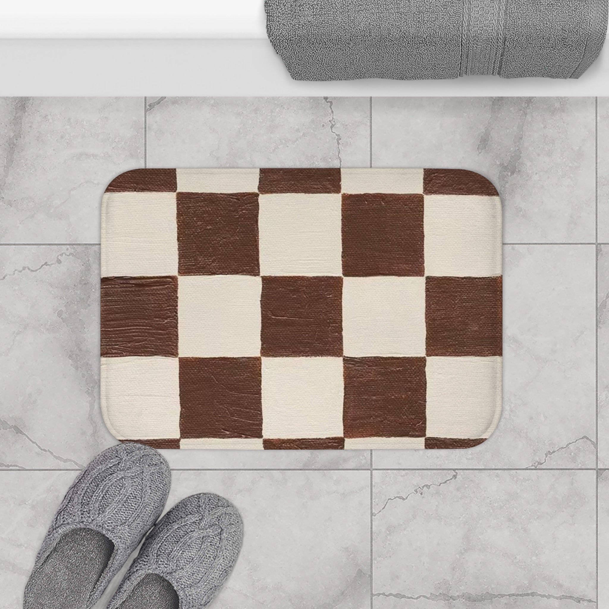 Creambrown Bath Mat L Bathroom Decor L Home Bath Mat L Mat Inbox L Best Bath Mat L Home