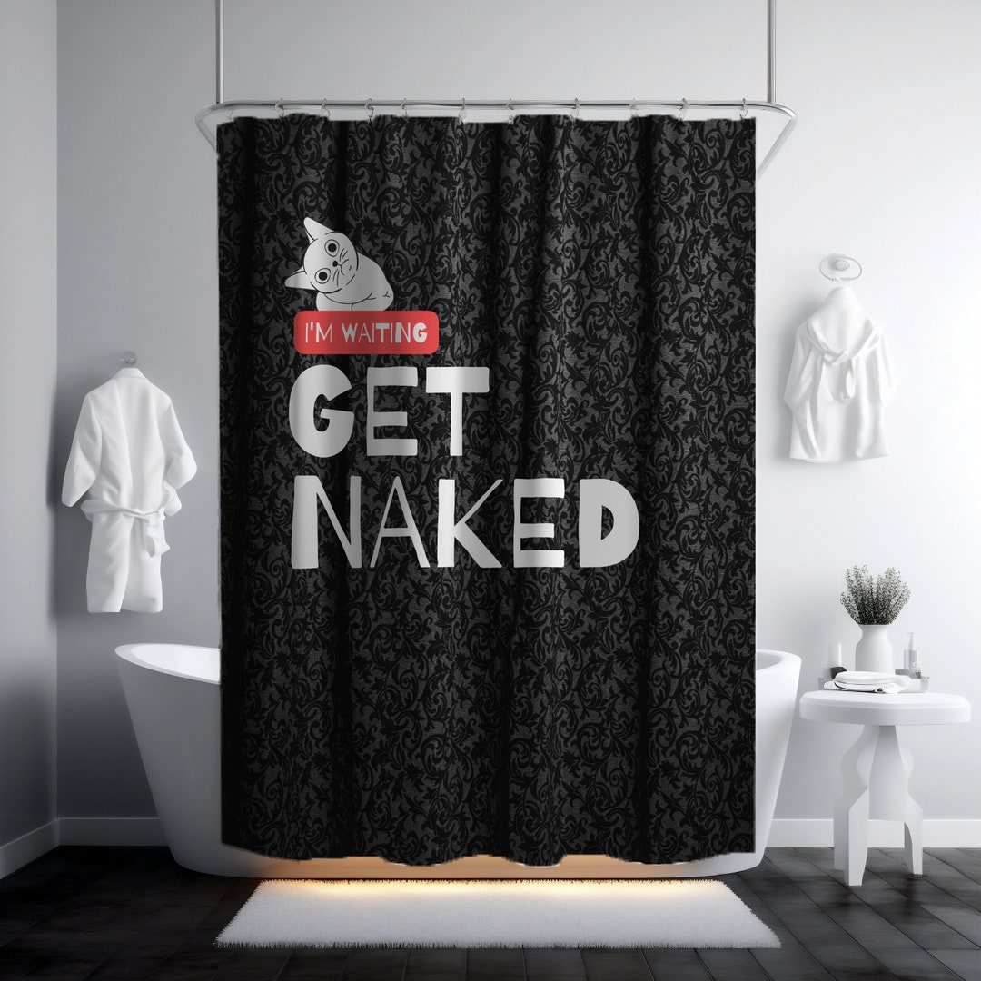 Cat Curtain Funny Shower Curtain Cute Shower Curtain Bathroom Curtain Custom Decor Waterproof ...