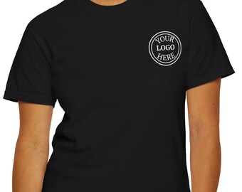 Custom Company Logo Tee Personalized  Comfort Colors Your Logo Here Shirt Business Logo Pocket Outfit Sports Team Logo Clothing Gift