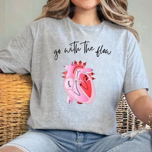 CVICU Cardiac Nurse Heart Flow Anatomy Shirt CVICU Nurse Shirt Go With The Flow Cardiology Sonographer Cardiac Nurse Tee