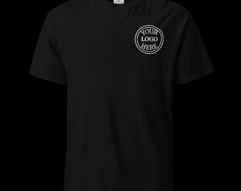 Custom Company Logo Tee Personalized  embroider Comfort Colors Your Logo Here Shirt Business Logo Pocket Outfit Sports Team LogoClothingGift
