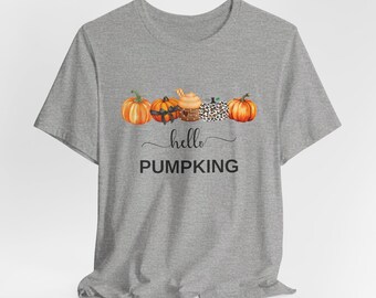 Koszulka Hello Pumpkin Fall Koszulka jesienna Koszulka dla miłośników dyni Koszulka na sezon jesienny Koszulka na Święto Dziękczynienia Koszulka damska Comfort Fall Koszulka dla miłośników dyni