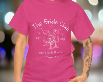 Personalized Bachelorette T-Shirt Custom Bridal Party Shirts Custom Location Bachelorette Shirt  Bachelorette T-Shirts Bride Club Shirts