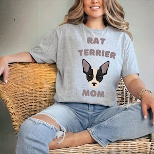 Rat Terrier Shirt Rat Terrier Mom Custom T-Shirt Rat Terrier Mama Personalized Tee Rat Terrier Gift For Her Customized Rat terrier gifts