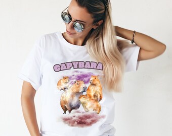 Capybara Shirt Funny Capybara Shirt weirdcore shirt capybara t shirt rodent t shirt Animal Illustration T-Shirt Unisex Tee Vintage Sketch