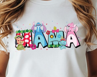 Disney Stitch & Lilo Mama Shirt, Disney Stitch Angel Lilo Mom Shirt, Stitch Mama Shirt, Disney Stitch Mommy Sweatshirt Disney Lilo Mom Shirt