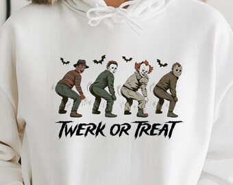 Horror Movie Twerk or Treat Halloween T-shirt, Freddy Clown Killer Halloween Tee, Fall Spooky Season, Gift For Halloween, Party Gift For Her