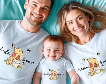 Winnie The Pooh Mama Bear Shirt: Disney Dada Bear, Baby Bear Shirt, Disney Pooh Mommy, Disney Pregnancy Maternity Shirt Mama Dada Baby Shirt