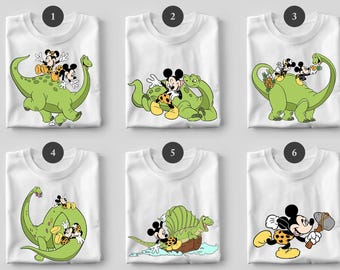 Disney Mickey, Minnie & Dino Shirt: Disney Dino Birthday Shirt, T-Rex Dinosaur Stone Age Disney Mickey Minnie Shirt, Disney Trip Dino Shirt