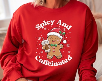 Christmas Gingerbread Coffee Shirt: Christmas Gingerbread Shirt, Disney Spicy Pumpkin Coffee Christmas Sweatshirt, Christmas Matching Hoodie