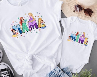 Disney Princess Mama Shirt: Disney SnowWhite Ariel Belle Rapunzel Mom Sweatshirt, Disney Matching Mama Mini Shirt, Disney Princess Mom Shirt