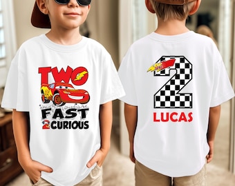 Lightning McQueen Birthday Shirt: Disney Two Fast McQueen Birthday Shirt, Cars 2nd Birthday Boy Shirt, Disney Car Second Birthday Shirt