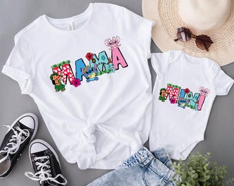 Lilo & Stitch Mama Shirt: Disney Matching Mama Mini Shirt, Stitch Mama Mini Sweatshirt Lilo Stitch Mom Baby Shirt, Disney Stitch Mommy Shirt