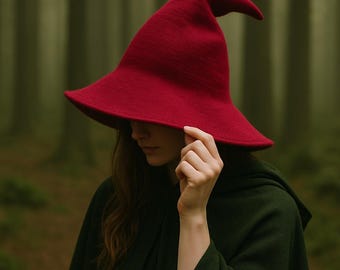 Mittelalterlicher Hexenhut, Vintage Ren Faire Halloween Hut, Witchy Vibes Hut für Frauen, Renaissance Faire Hexe Zubehör, moderner Hexenhut