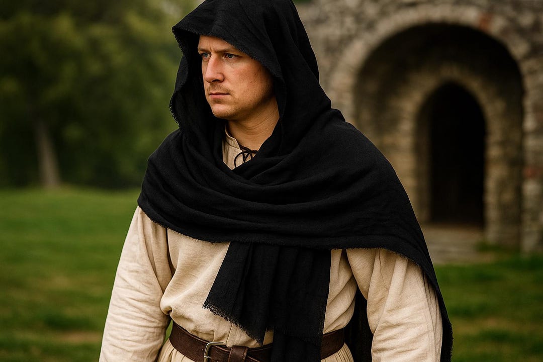 Knight Scarf Medieval Pirate Scarf, Men's Renaissance Hood Scarf, Retro Viking LARP ...