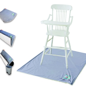 Easy Clean Up Pourable Splat Mat for Under High Chair, Water Resistant Spill Mat Washable Non-Slip Floor Protector Splash Mat