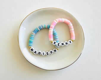 Personalized Name Bracelet for Girls/Boys, Heishi Bead Bracelet, Custom Name Bracelets, Child Bracelet, Children's Jewelry