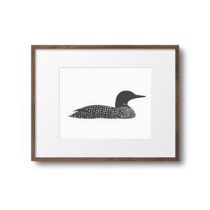 Common Loon Watercolor Print - Father’s Day Gift - Minimalist Cabin Decor - Coastal Lake House Art - Nature Lover Gift