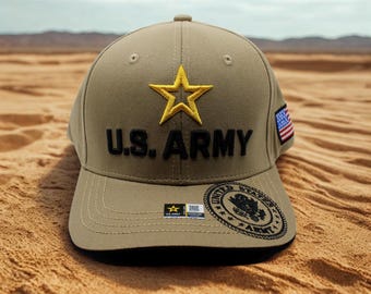 アメリカ陸軍迷彩ベースボールキャップ、アメリカ陸軍刺繍入り帽子