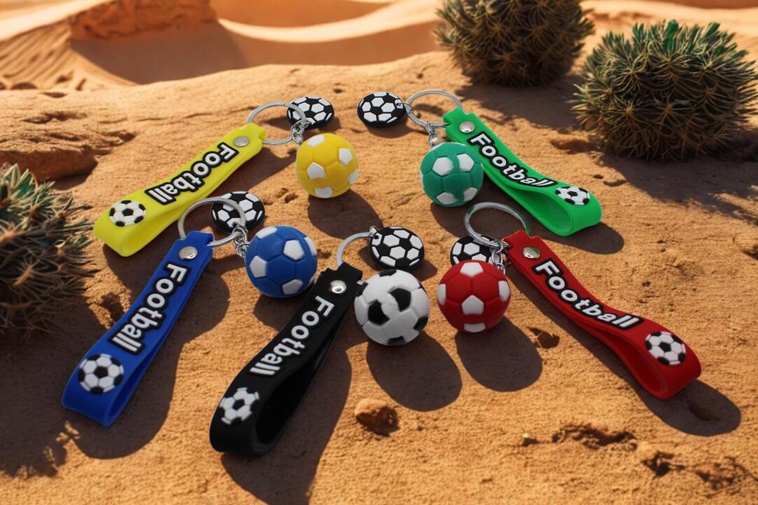 Soccer Football Keychain With Ball Charm, Sports Keyring for Players ...