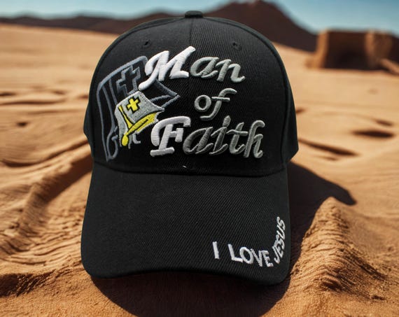 Man of Faith Hat. Christian Baseball Cap With Embroidered 