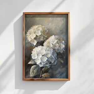 Ortensie color crema STAMPAbili Opere d'arte floreali autunnali, Stampa autunnale vintage, Decorazione da parete per camera da letto, Carta da parati CottageCore