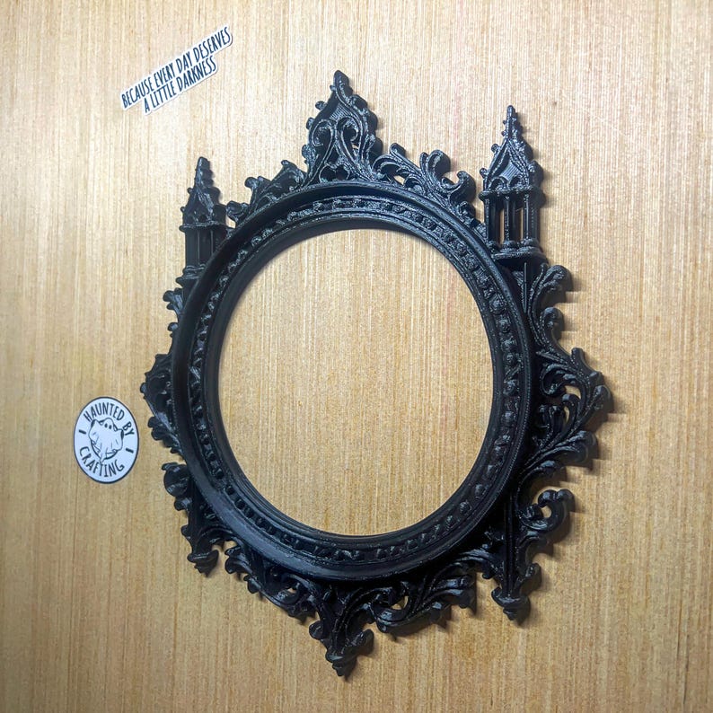 3D printed ornate frame capturing eerie beauty and decay aesthetics