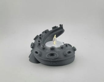 3D Printed Octopus Tentacle LED Candle Holder, Gothic Ocean Decor