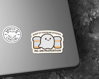 Medication Ghost Sticker, Mental Health Vinyl Decal for Laptop
