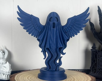 Winged Ghost Statuette – Dark Gothic Home Decor, Alternative Art Piece