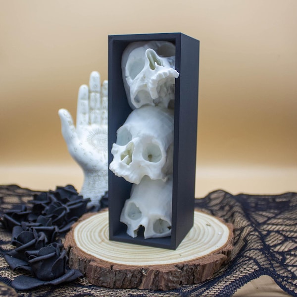 Gothic Skull Book Nook Insert - Macabre Anatomical Sculpture, Gothic Desk Accessory, Oddities & Curiosities Decor