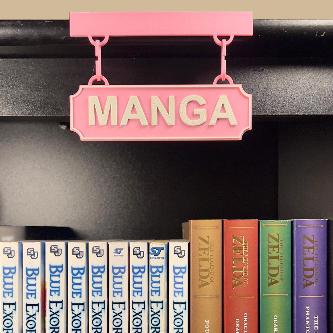 Genre Signs Hanging Bookshelf Sign, Library Marker Genres for Book Lovers ...