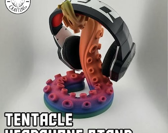 Tentacle Headphone Stand – Dark Desk Decor (176x166x222mm)