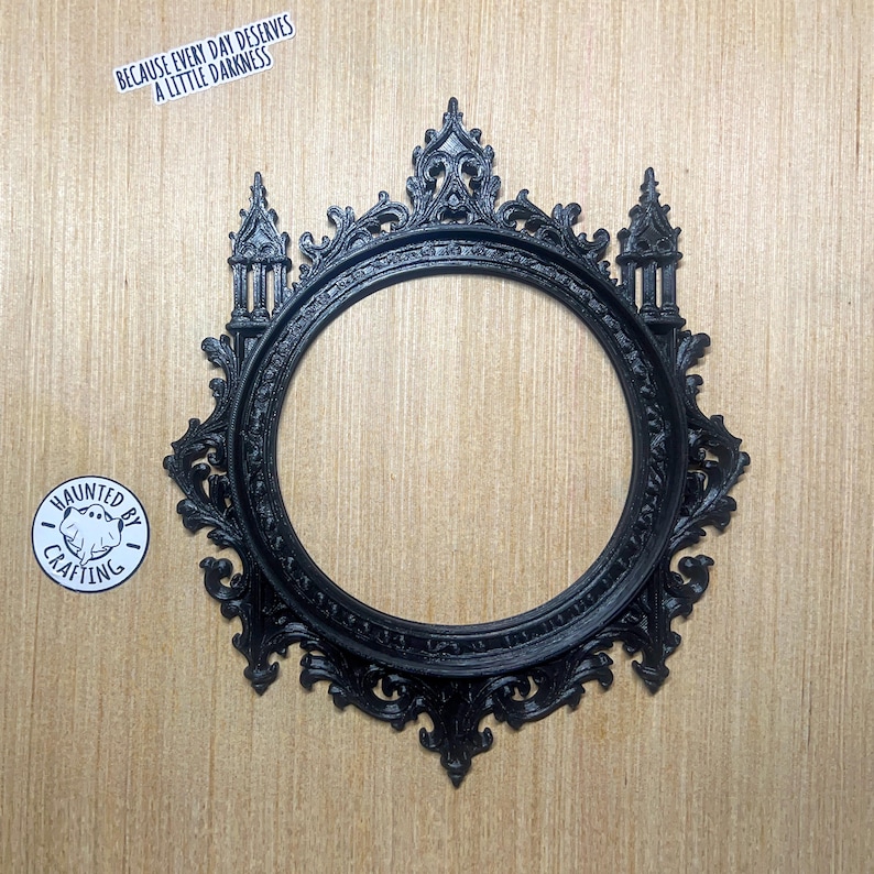 Circular Victorian Frame designed for gothic wall decor with baroque style