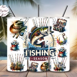 Bass Fisherman Tumbler Wrap: Father&#39;s Day Sublimation Design (PNG Digital Download)