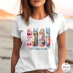 Coquette Coffee and Book Lover PNG Sublimation Design Instant Digital Download, Cute Graphics, Tshirt Design, DTF Design, UVDTF