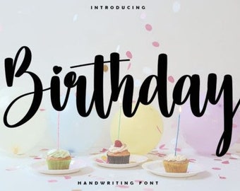 Birthday Font, Elegant Font, Classic Font, Swirly Font, Handwritten Font, Calligraphy Font, Procreate Font, Wedding Font Display Fonta