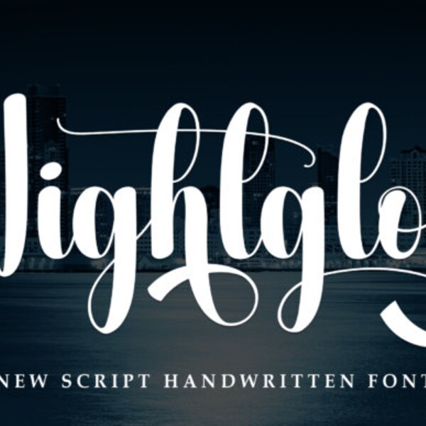 Nightglow Font, Script Font, Display Font, Calligraphy Font, Handwritten Font, Elegant Font, Procreate Font, Wedding Classic Font