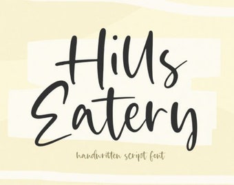 Hills Eatery Font, Stylish Font, Handwritten Font, Script Font, Calligraphy Font, Brush Font, Crafting Font, Branding Font, Cricut Font