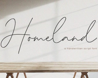 Homeland Font, Handwritten Font, Casual Font, Retro Font, Calligraphy Font, Classic Font, Elegant Font, Procreate Font, Brand Font