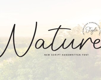 Nature Font, Script Font, Display Font, Calligraphy Font, Handwritten Font, Elegant Font, Procreate Font, Wedding Classic Font