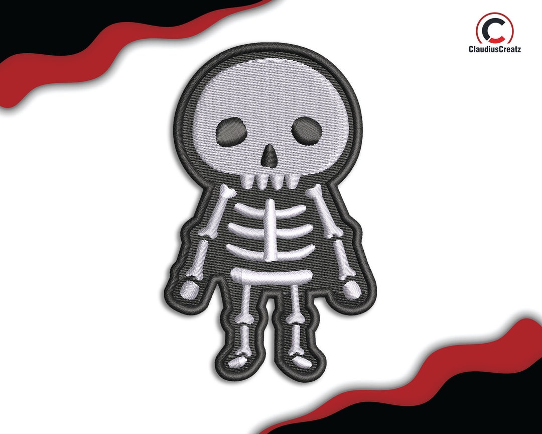 Skeleton Embroidery Design, Skeleton Man Digital Machine Embroidery ...